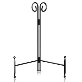HOPEME Plate Stand for Display, Black Metal Easel Stand for Table, Sturdy Holder Stand for Dish, Decorative Plate, Photo, Picture, Artwork, Card and Wedding Easel, 10-Inch 1Pack