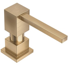 Lava Odoro Soap Dispenser for Kitchen Sink, Champagne Gold Built in Sink Soap Dispenser, Solid Brass Kitchen Soap Pump and Lotion Dispenser with 18oz Refillable Bottle, Spot-Free, KSD182-CB