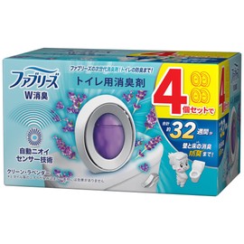 Febreze Air Freshener W Deodorizer for Toilet, Clean Lavender, 2.4 fl oz (6.3 ml) x 4 Packs