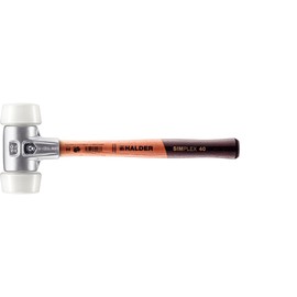 Halder Simplex 3107.051 Premium-Grade Dead Blow Hammer with Aluminium Housing and Ø 50: 40, Plastic and Wood Handle