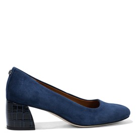 Donald Pliner Women's Aquarius 2" Block Heels, Square Closed Toe Chunky Heels for All Day Wear, Navy - Suede, 9.5