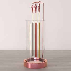 HaisWonsa Incense Holder Ash Catcher - Upside Down Glass Incense Holder for Sticks, Reverse Inverted Anti Ash No Mess Insence-Stick Holder, Modern Metal Decorative Vertical Incense Burner, Rose Gold
