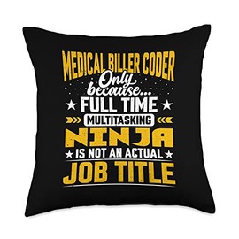 Medical Biller Coder Job Title - Medical Coding and Billing Throw Pillow