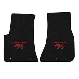 Lloyd Mats Custom-Fit Carpeted Floor Mats Premium Luxury Car Floor Liners for Dodge Challenger RWD 2011/ON (Charcoal, 2PC - Red 'Challenger' R/T)