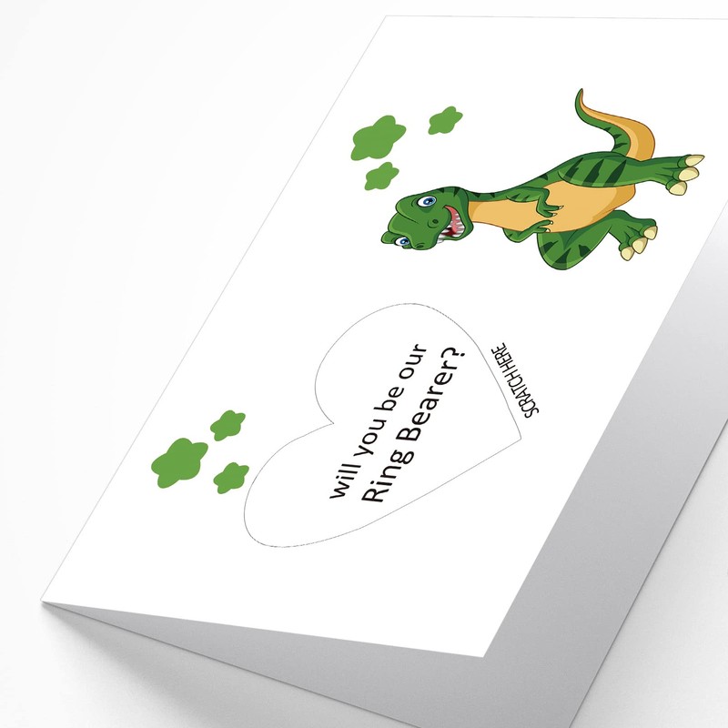 Ring Bearer Scratch Off Proposal Card, Dinosaur Ring Bearer Proposal