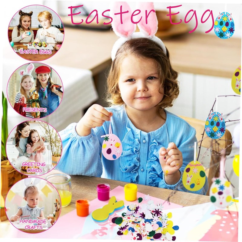 Easter Crafts for Kids,Easter Decorations,486 Pcs Eggs Bunny Easter Craft