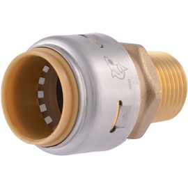 SharkBite Max 3/4 Inch x 1/2 Inch MNPT Bullnose Adapter, Push to Connect Brass Plumbing Fitting, PEX Pipe, Copper, CPVC, PE-RT, HDPE, UR138A