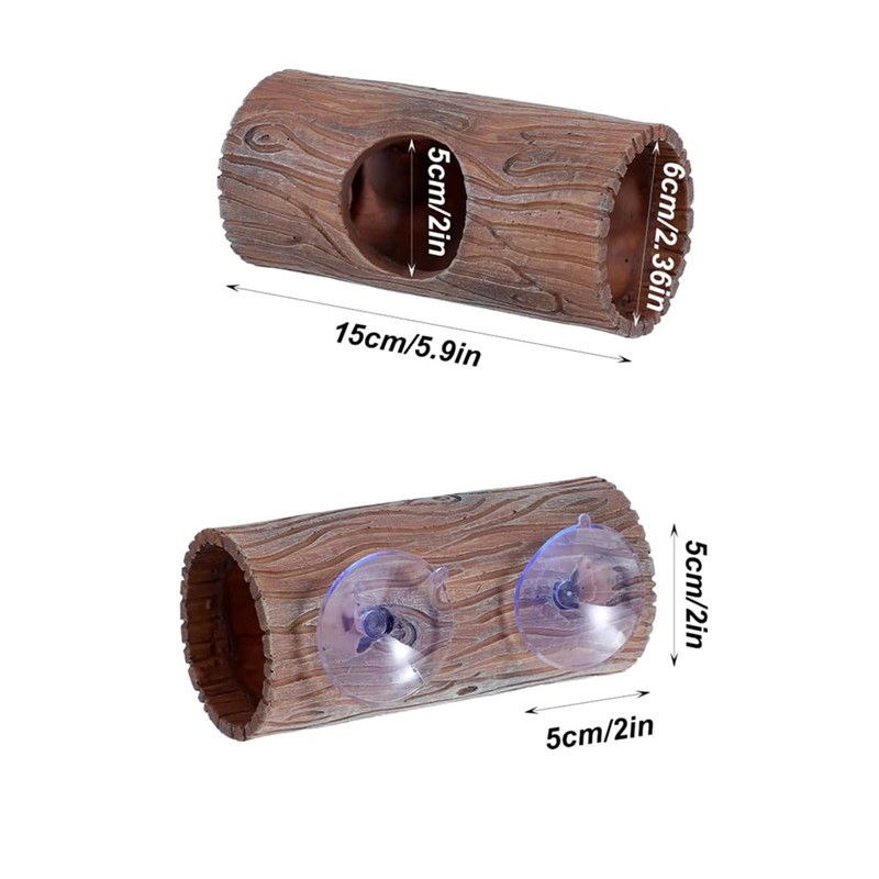 Gutol Reptile Log, Resin Lizard Hiding Place, Reptile Tank Accessories