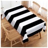 Walmsco Tablecloth White Black Stripes Decor For Dining Room Kitchen