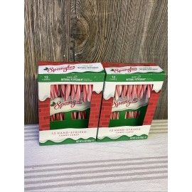 Spangler Two 12 Count Packs- 24 Total Spangler Natural Peppermint Candy Canes Fresh