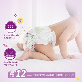 HOPE BABY Diapers Size 5(Over 33 LBS) Disposable Baby Diapers Newborn Dry, 38 Count Softness & Comfort Fit, Leak-Proof Overnight Protection, Hypoallergenic with Skin