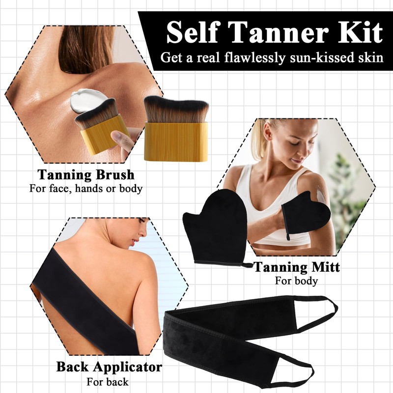 Back Tanning Applicator, 3 in 1 Self Tanner Kit, Self