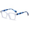 RUNHUIS Square Blue Light Blocker Glasses, Vintage Slim Rectangular Anti-Blue