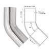PATIKIL 45 Degree Bend Elbow 1 7/9" OD Sanitary Exhaust