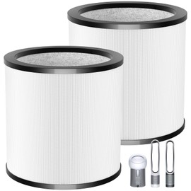 2 Pack Upgraded TP01 Filter HEPA Filter Replacement Compatible with Dyson Tower Purifier Pure Cool Link TP01, TP02, TP03, AM11, BP01 Models, Compare to Part 968126-03, Black