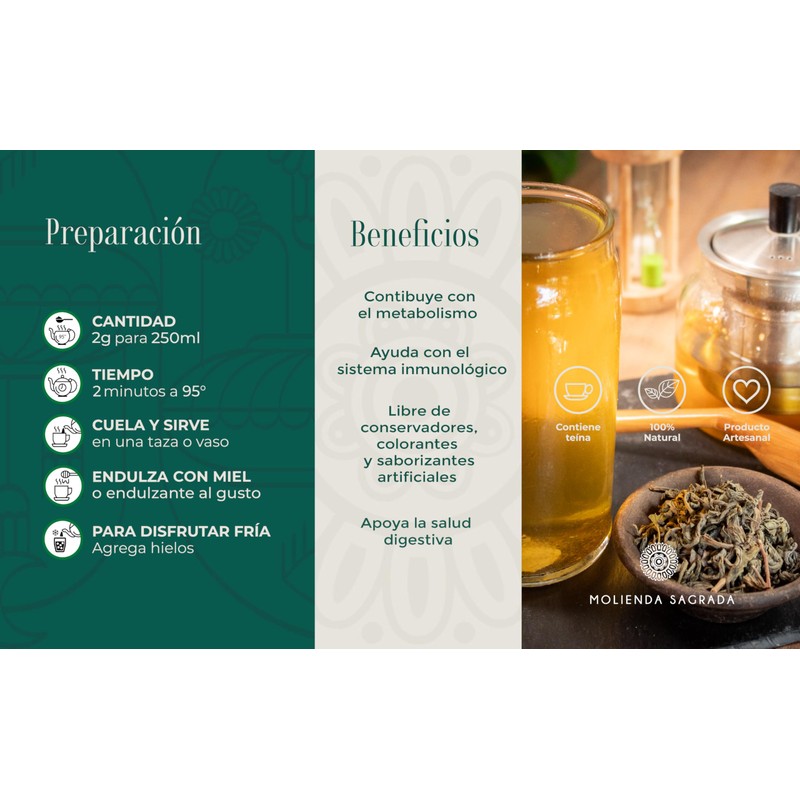 Molienda Sagrada, Té Verde Chunmee, 50 gr.