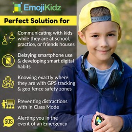 Emojikidz Kids Smartwatch with SIM Card - Ages 4-12 Years for Boys & Girls - GPS Tracking Locator SOS Alarm Remote Monitoring 2-Way Face to Face Call Voice & Video Camera Worldwide Coverage - Pink