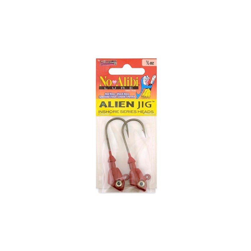 No Alibi, Alien Jig Head, Red, 1/2 oz / 14.1