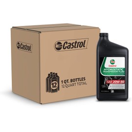 Castrol SAE 20W50 Hydrostatic Transmission Fluid for Use in Outdoor Power Equipment – API GL-4 – 12 Pack (1 Quart)
