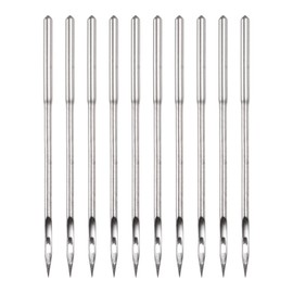 HARFINGTON 10pcs Leather Canvas Sewing Awl Needles Round Hole, Hand Sewing Stitching Awl Replacement Needles Tool for Leather Crafting, Shoe Repairing, Heavy Fabrics