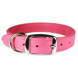 OmniPet 6266-FL14 Luxe Leather Dog Collar, Flamingo Pink