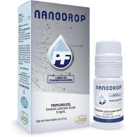 NANODROP Gotas Oftálmicas 10 ml, 1 Unidad, Nanoemulsión con Hidratación y Protección Extendida para la Película Lagrimal, Alivio Rápido y Prolongado, Libre de Conservadores