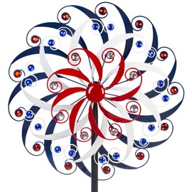 DREAMYSOUL Large Wind Spinners 20" Dia, Metal Patriotic Wind Sculpture Spinner Yard Art for Outdoor Garden Patio Decor
