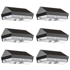 LIANGLOME Solar Fence Lights Outdoor - Warm White & RGB 6 Color, Dusk to Dawn Deck Lights, IP65 Waterproof Solar Outdoor Lights for Fence/Backyard/Railing/Step/Patio/Wall (6 Pack)