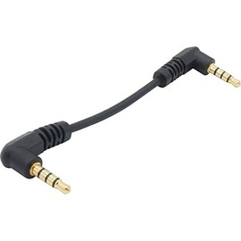 Audiophan Stereo Mini Plug Audio Cable 3.5mm 4 Pole Right Angle 10cm Black