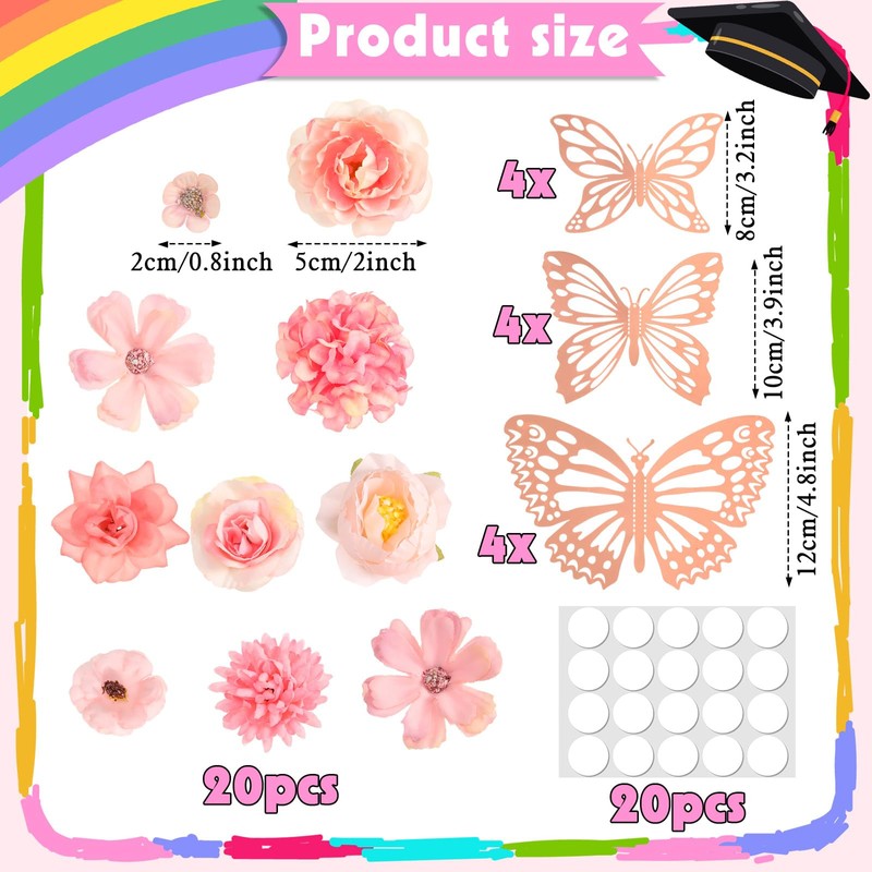 Canlierr Canlierr 32 Pcs DIY Graduation Cap Decorations Accessory Kit