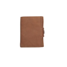 Josephine Osthoff Mini Wallet with Coin Compartment, RFID Credit Card Holder for Men and Women, Slim Wallet, 100% Genuine Leather, safari, coin purse