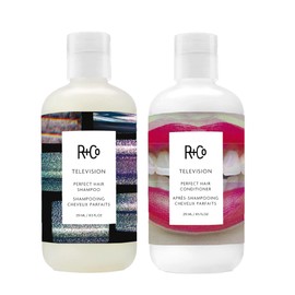 R+Co Television Perfect Hair Shampoo & Conditioner Set + Sample (0.5oz) | Lightweight + Smoothing + Volume | Vegan + Cruelty-Free | 8.5oz (pack of 2)