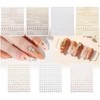 Chisafly Alphabet Small Gold Block Cursive Nail Stickers, Set of