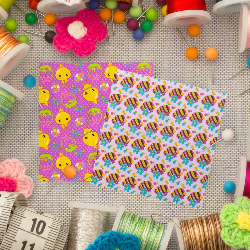 TRIXES Easter Cotton Fabric Squares 10PK