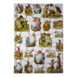 Glanzbilder EF 7272 Easter Egg Rabbit Sheep Pose Pictures Decoration 812