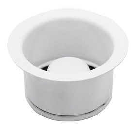 Westbrass D2082-50 3-1/2" Extra-Deep Collar Kitchen Sink Waste Disposal Flange & Stopper, Powder Coat White