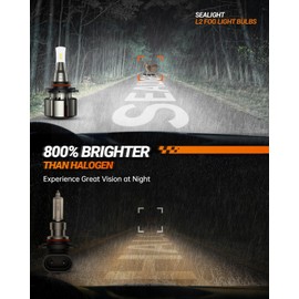 SEALIGHT L2 9005/HB3 Driving Fog Bulb,36000LM HB3 Fog Light with Canbus,5 Mins Installation,IP68，Pack of 2