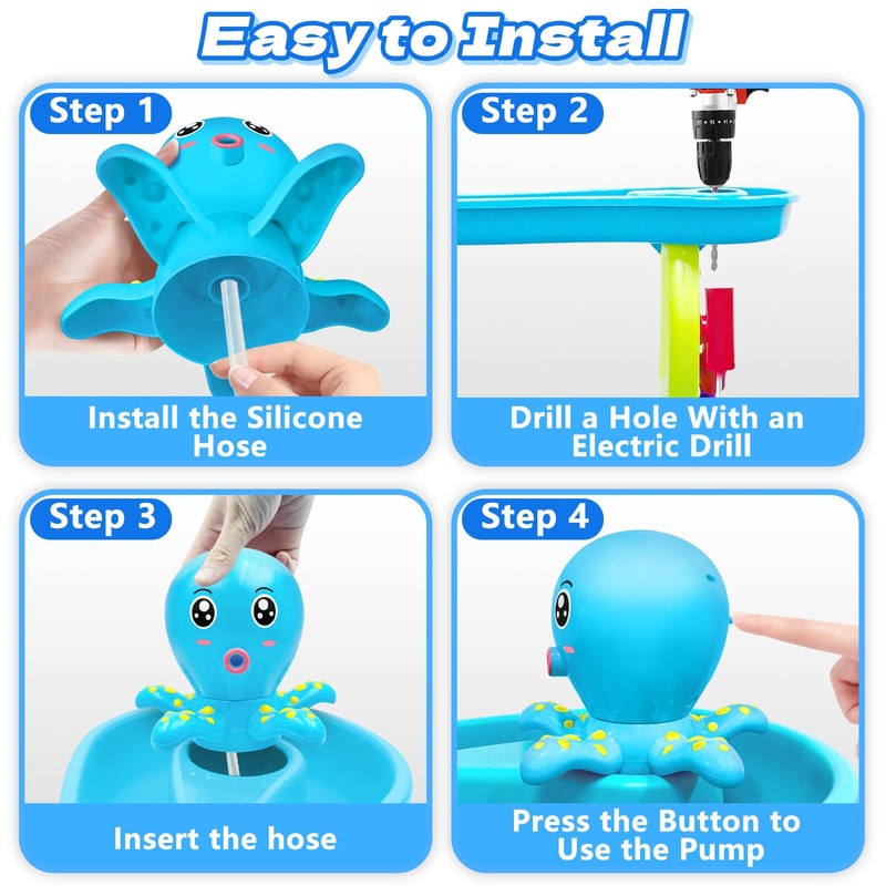 Infowush Octopus Water Table Pump, Battery Powered Water Pump for