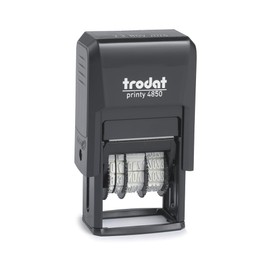 Trodat Trodat Printy 4850/L1 Datumsstempel mit Standardtext in Schwarz, Office-Text EINGEGANGEN, 4 Bänder (TT.MMM.JJJJ) Datum für 12 Jahre, Deutsch, Schrifthöhe 3,8 mm, integriertes Stempelkissen in blau-rot