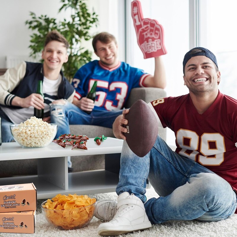 Football Ring Lollipops Kids,Suckers Individually Wrapped Bulk for Tailgates,Easter Candy