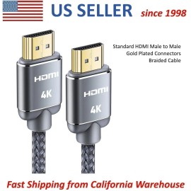 Snowkids HDMI Gold Plated 4K Cable 6.6 feet 2m Braided Cord 3D High Speed UHD HD TV NEW