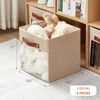 Roobyl Storage Cube Organizer with Clear Window, Linen Collapsible Storage