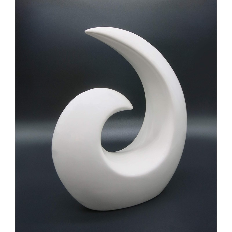 FeinKnick Stylish Ceramic Sculpture – Modern Decoration in White to