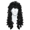 Sdfvsdg Pirate Captain Wigs Long Black Wavy Curly Pirate Costume