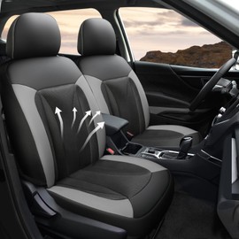 GIANT PANDA Fit GMC Sierra 1500 2500 3500 Front Car Seat Cover, 3D Air Mesh Breathable Seat Protector（Grey） 2-Pack