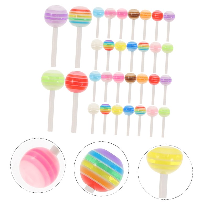 OHPHCALL 3D Lollipop Charms for Nail Art 50pcs Resin Nail