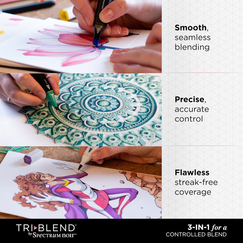 Spectrum Noir Blend Triblend Blendable Alcohol Marker 3 Colours in