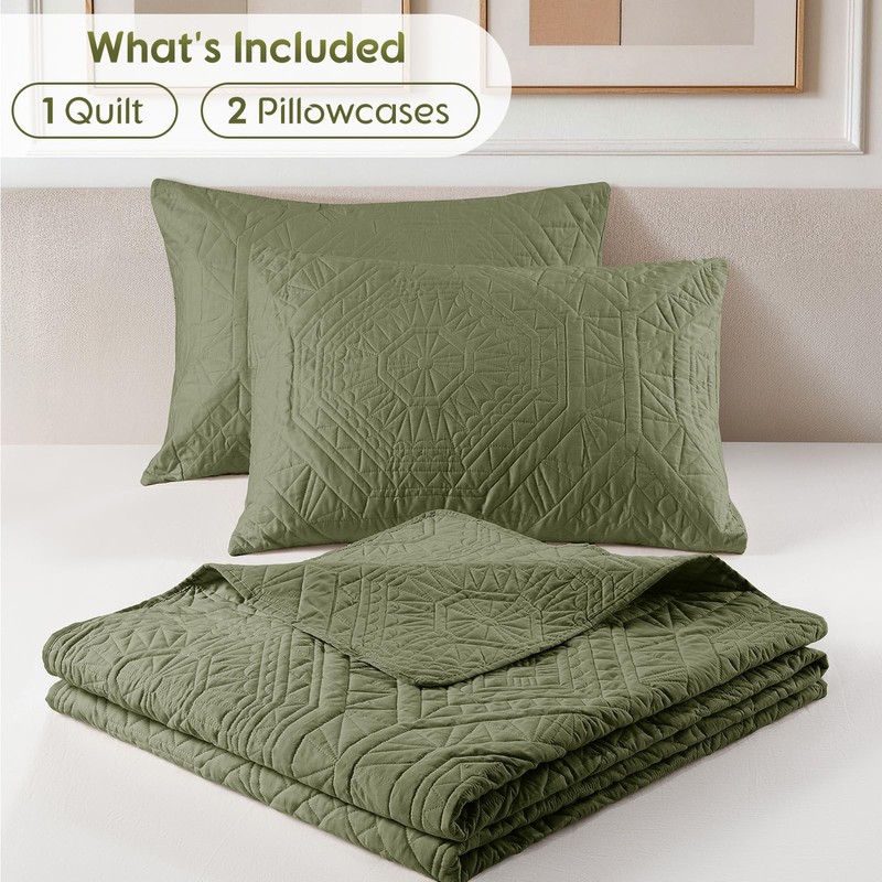 SONORO KATE 100% Cotton Paisley Quilt Set Queen Size, Cozy