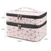 MKPCW Large Double Layer Cosmetic Bag with Brush Pocket and