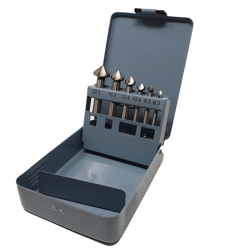 6-Piece HSS-G Countersink Set 6.3/8.3/10.4/12.4/16.5 and 20.5 mm 90° Z3